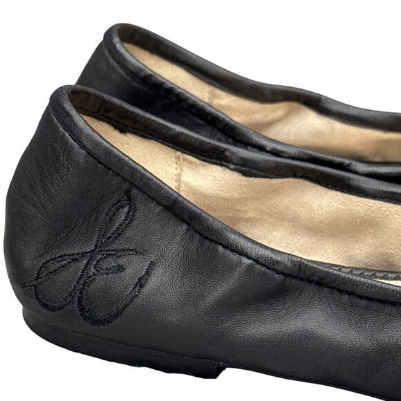 Sam Edelman Felicia Black Leather Slip On Comfort Ballet Flat Women 10.5 - Picture 2 of 9